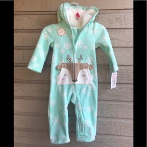 NWT Carter’s Fleece Hooded Jumpsuit 9 Mo